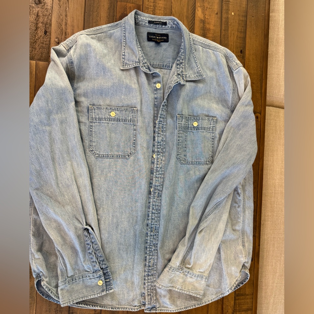 Lucky Brand Light Blue denim Button Down Shirt